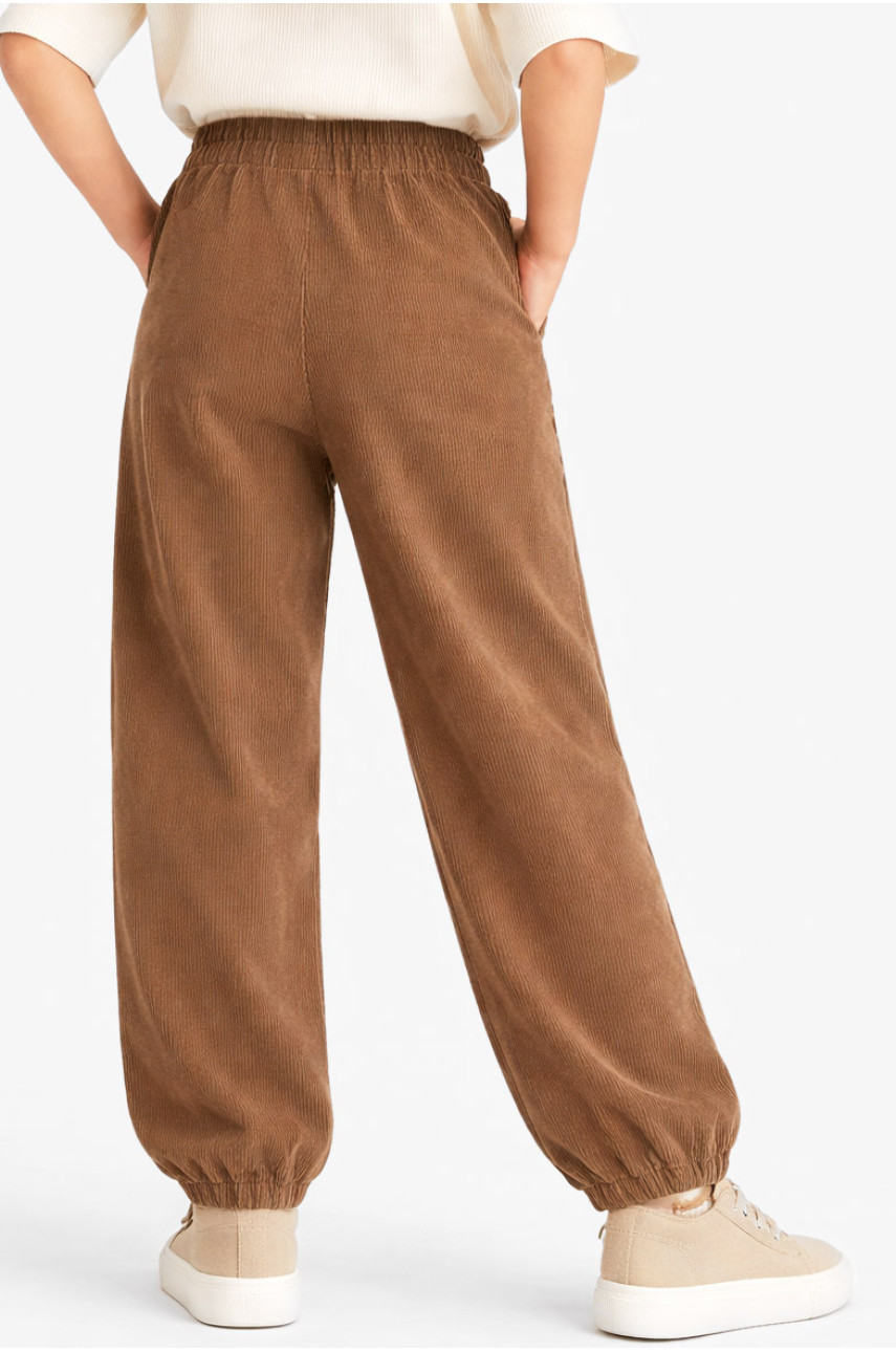 Штаны детские вельветовые для девочки коричневого цвета 311 212016