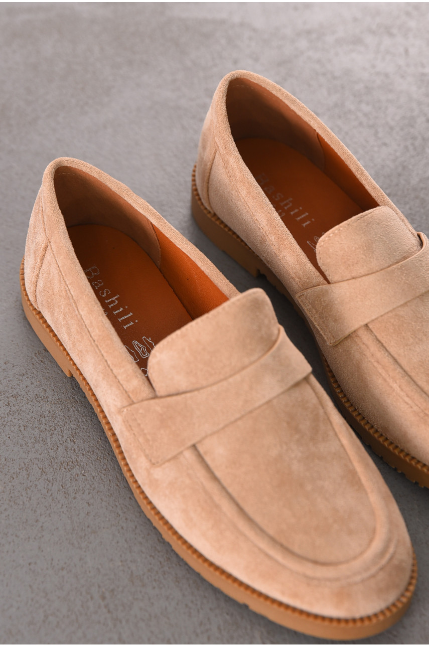 Туфли-лоферы женские бежевого цвета 6548-13 212017