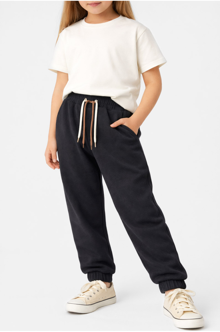 Штаны детские вельветовые для девочки черного цвета 311 212019