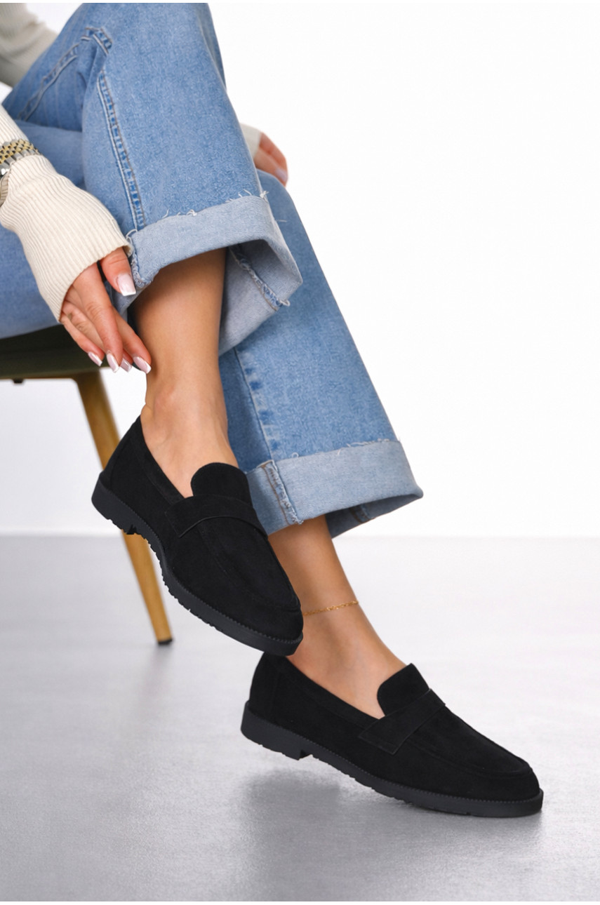 Туфли-лоферы женские черного цвета 6548-22 212020