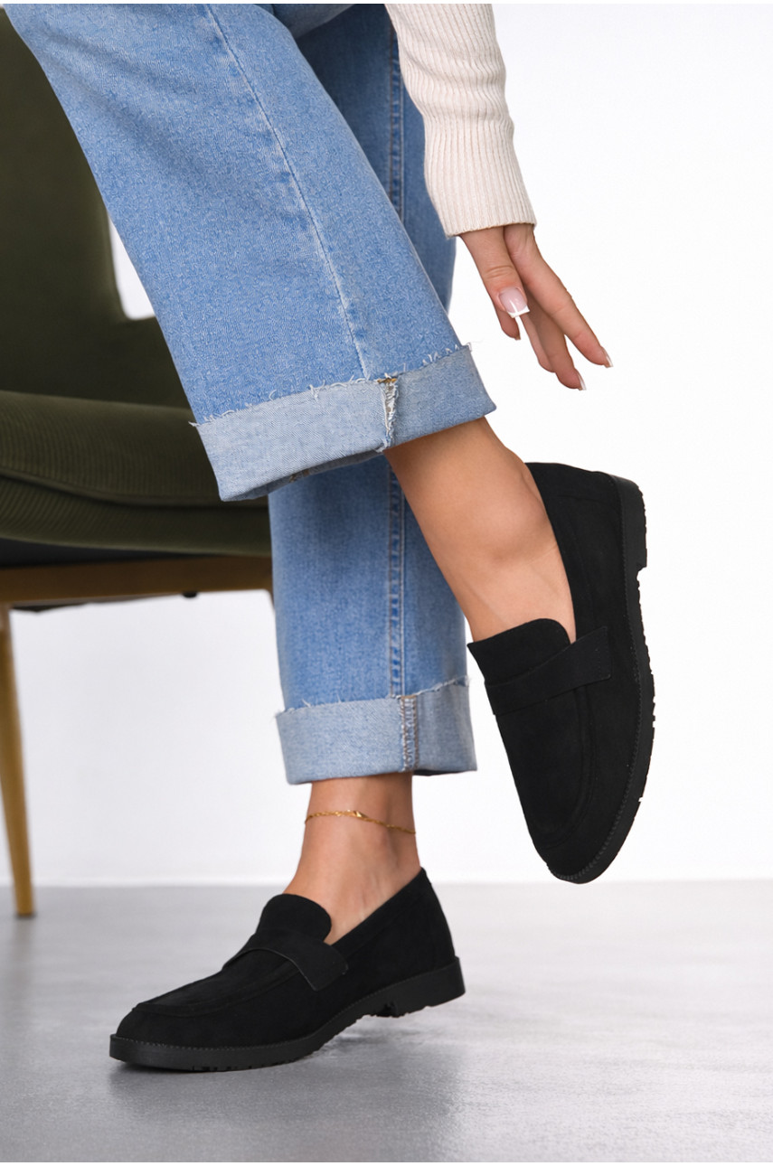 Туфли-лоферы женские черного цвета 6548-22 212020