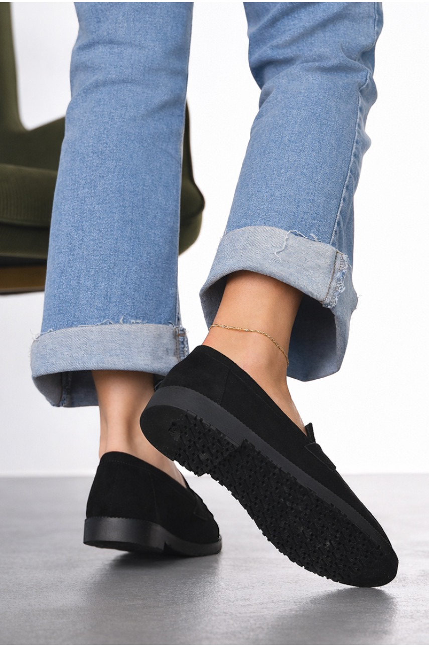 Туфли-лоферы женские черного цвета 6548-22 212020