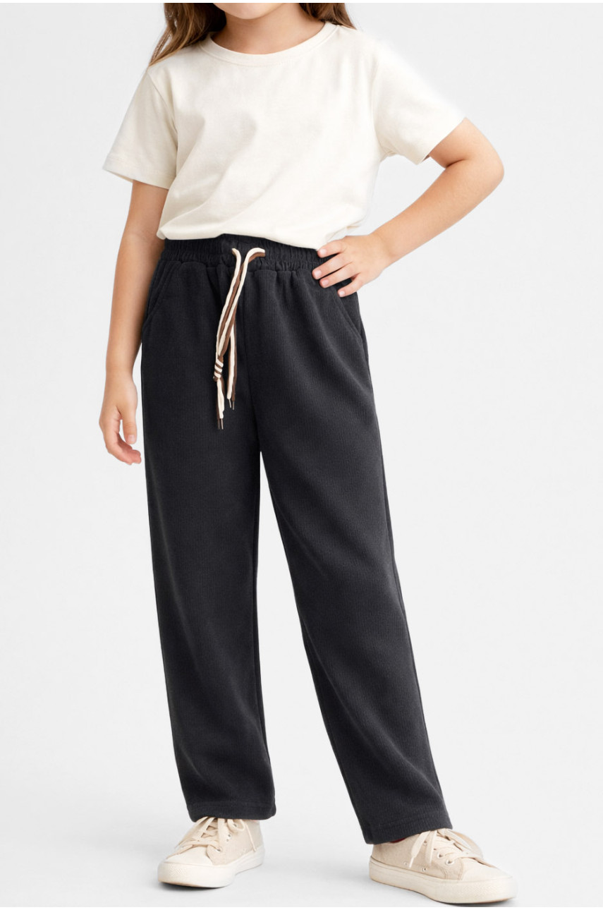 Штаны детские вельветовые для девочки черного цвета 312 212029