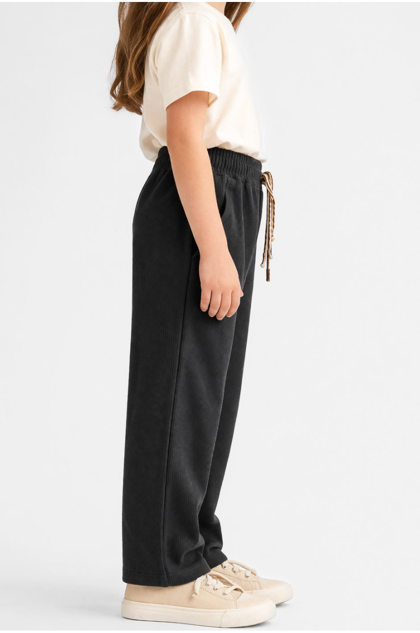 Штаны детские вельветовые для девочки черного цвета 312 212029