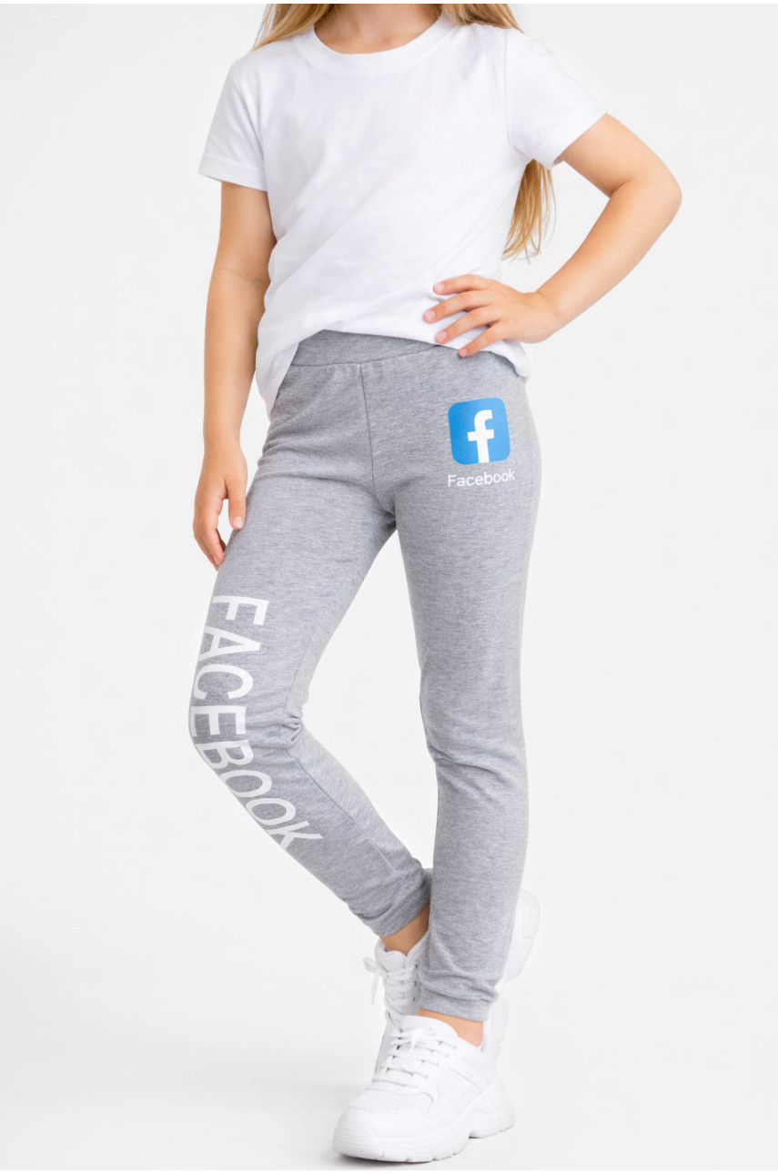 Лосины детские для девочки серого цвета 436-2 212033