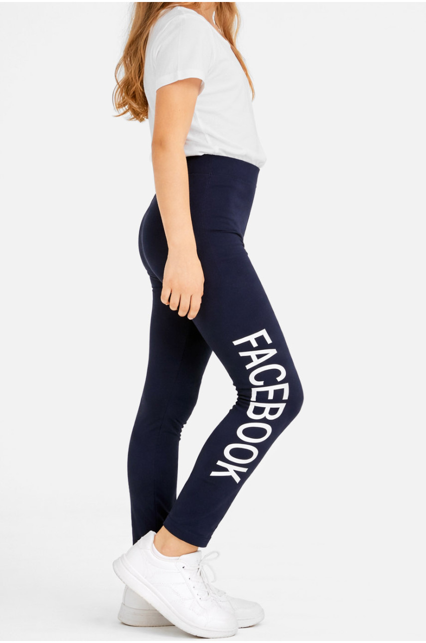 Лосины детские для девочки темно-синего цвета 436-2 212035