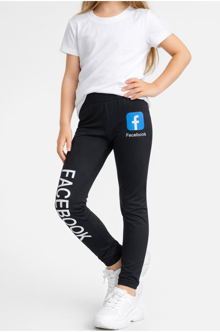 Лосины детские для девочки черного  цвета 436-2 212036