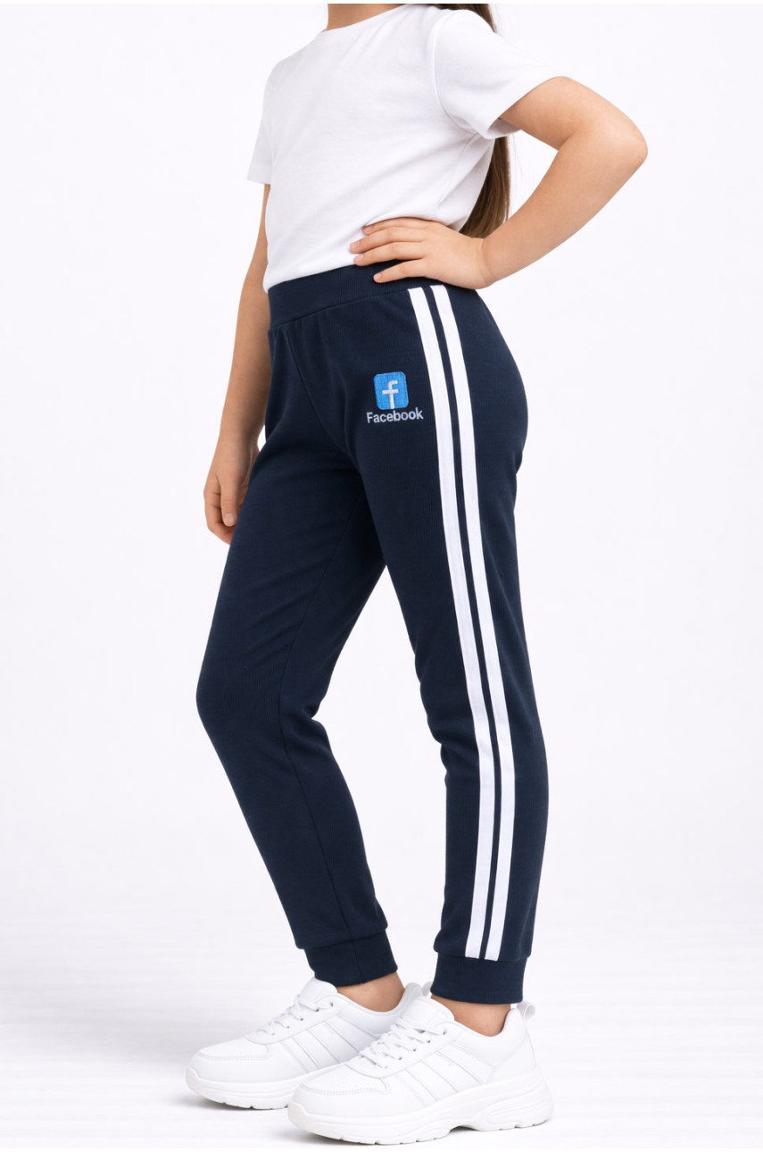 Лосины детские для девочки темно-синего цвета 470-1 212037