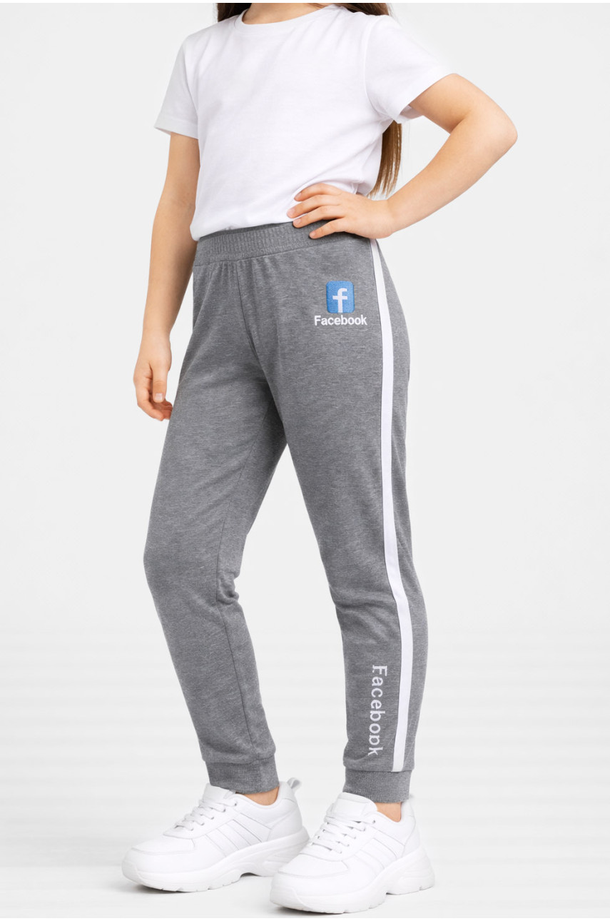 Лосины детские для девочки серого цвета 470-1 212038