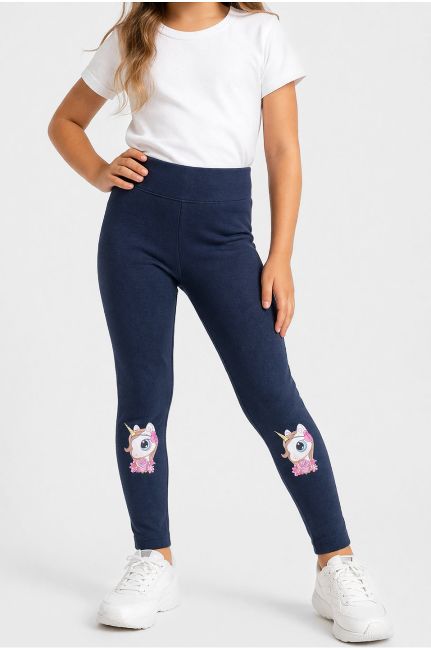 Лосины детские для девочки синего цвета 436-5 212043