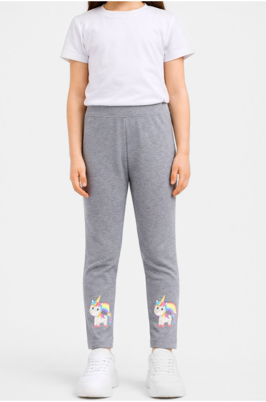 Лосины детские для девочки серого цвета 436-5 212044