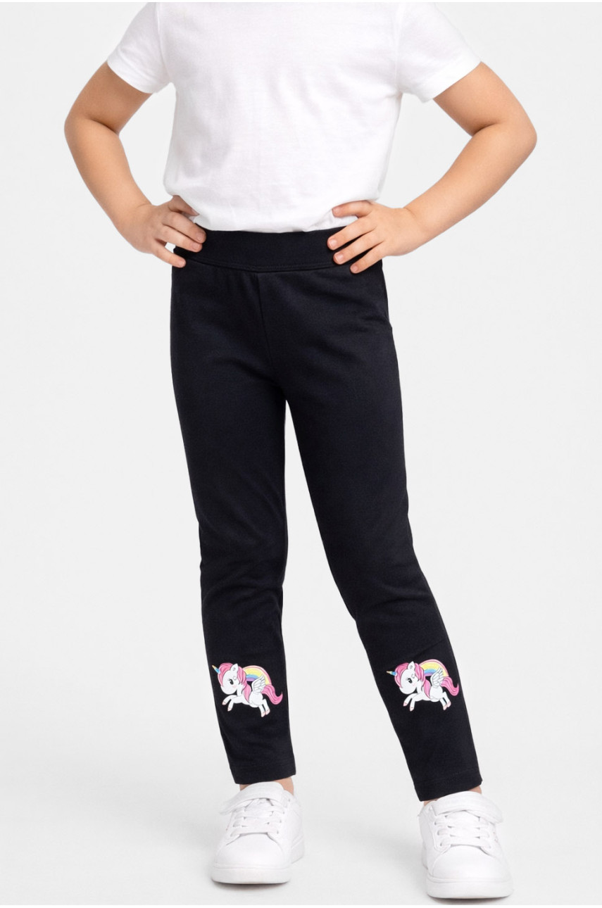 Лосины детские для девочки черного  цвета 436-5 212045