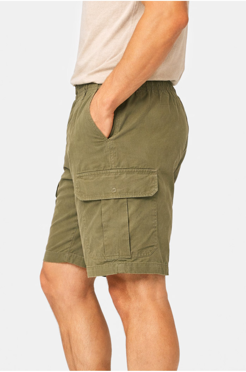 Шорти чоловічі однотонні  кольору хакі 2101 212048