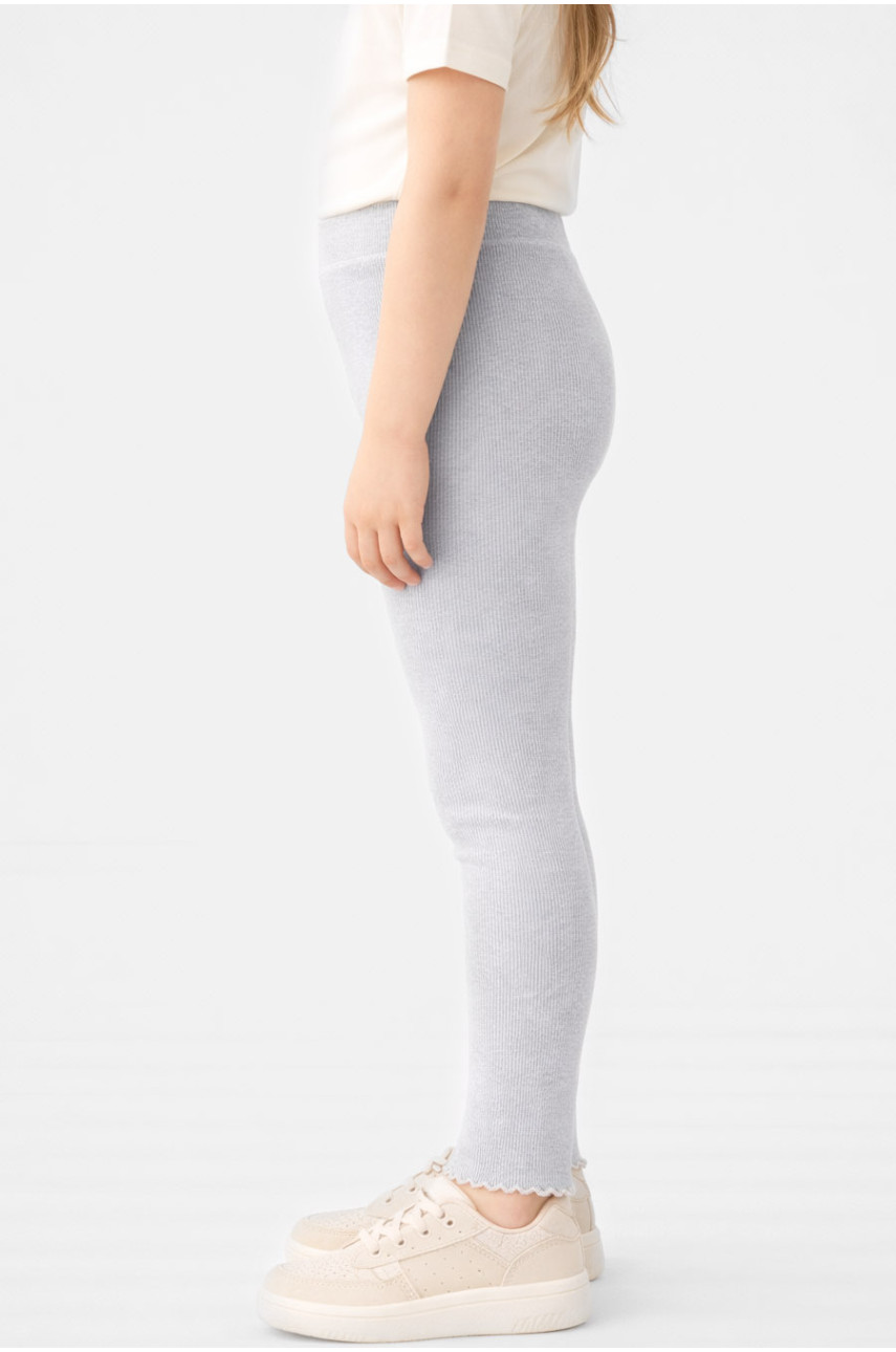 Лосины детские для девочки трикотажные серого цвета 401-1 212049