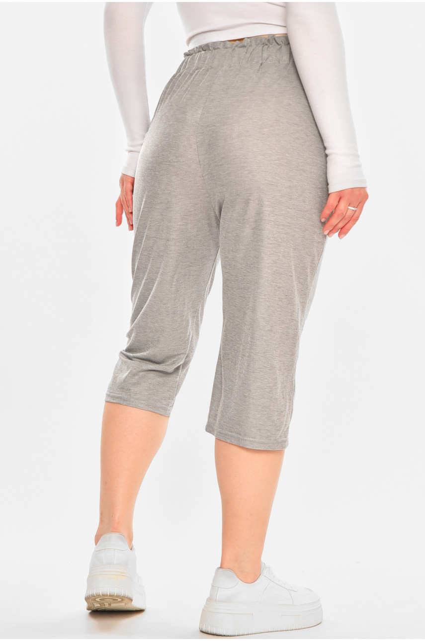 Бриджі жіночі однотонні сірого кольору 780-3 212058