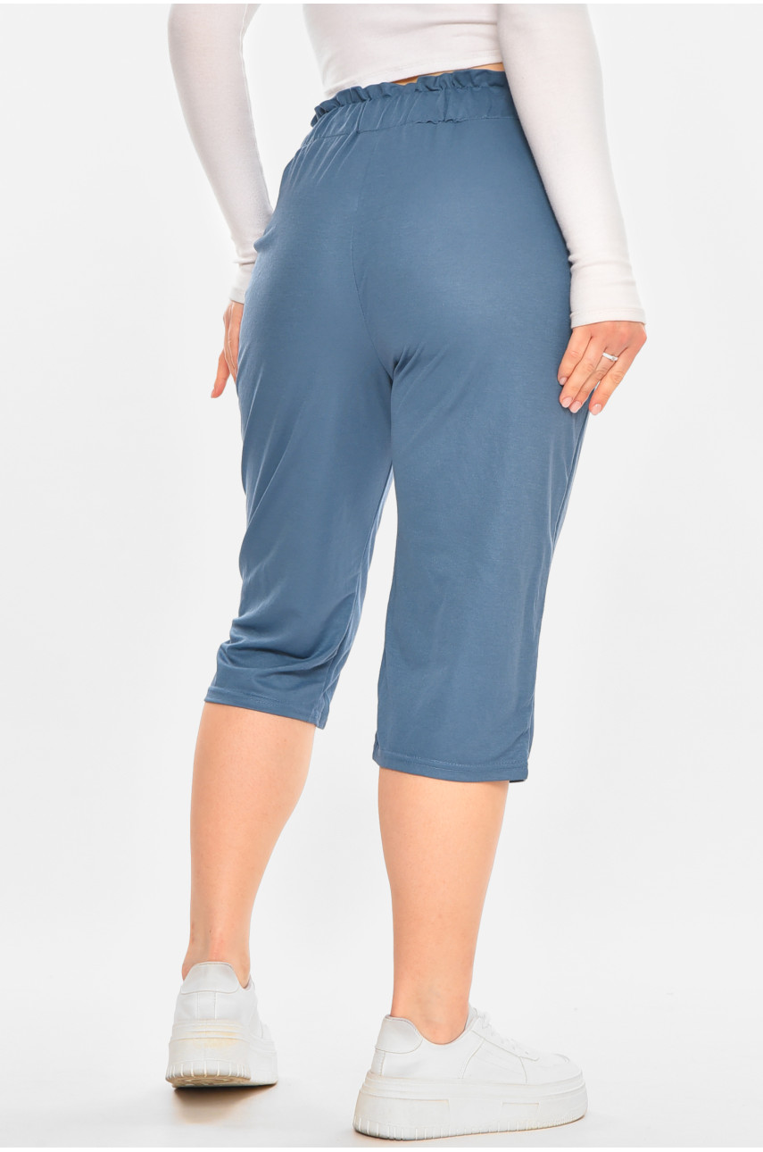 Бриджі жіночі однотонні блакитного кольору 780-3 212059