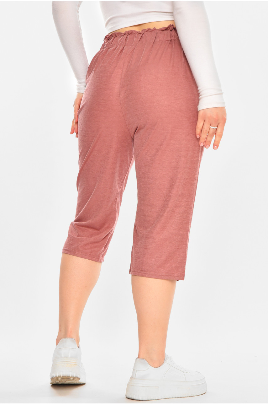 Бриджі жіночі однотонні темно-рожевого кольору 780-3 212061