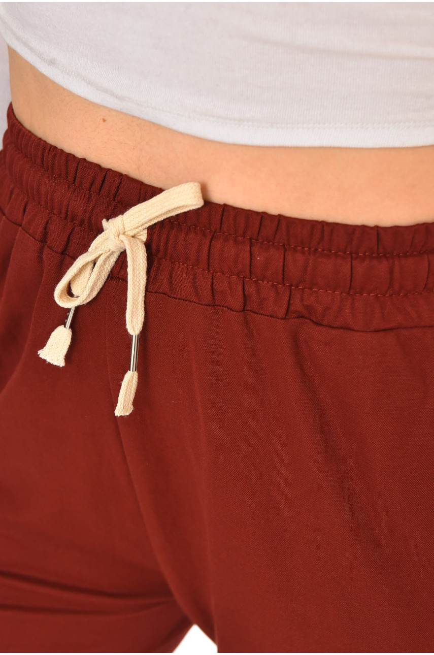 Бриджі жіночі однотонні коричневого кольору 780-3 212063