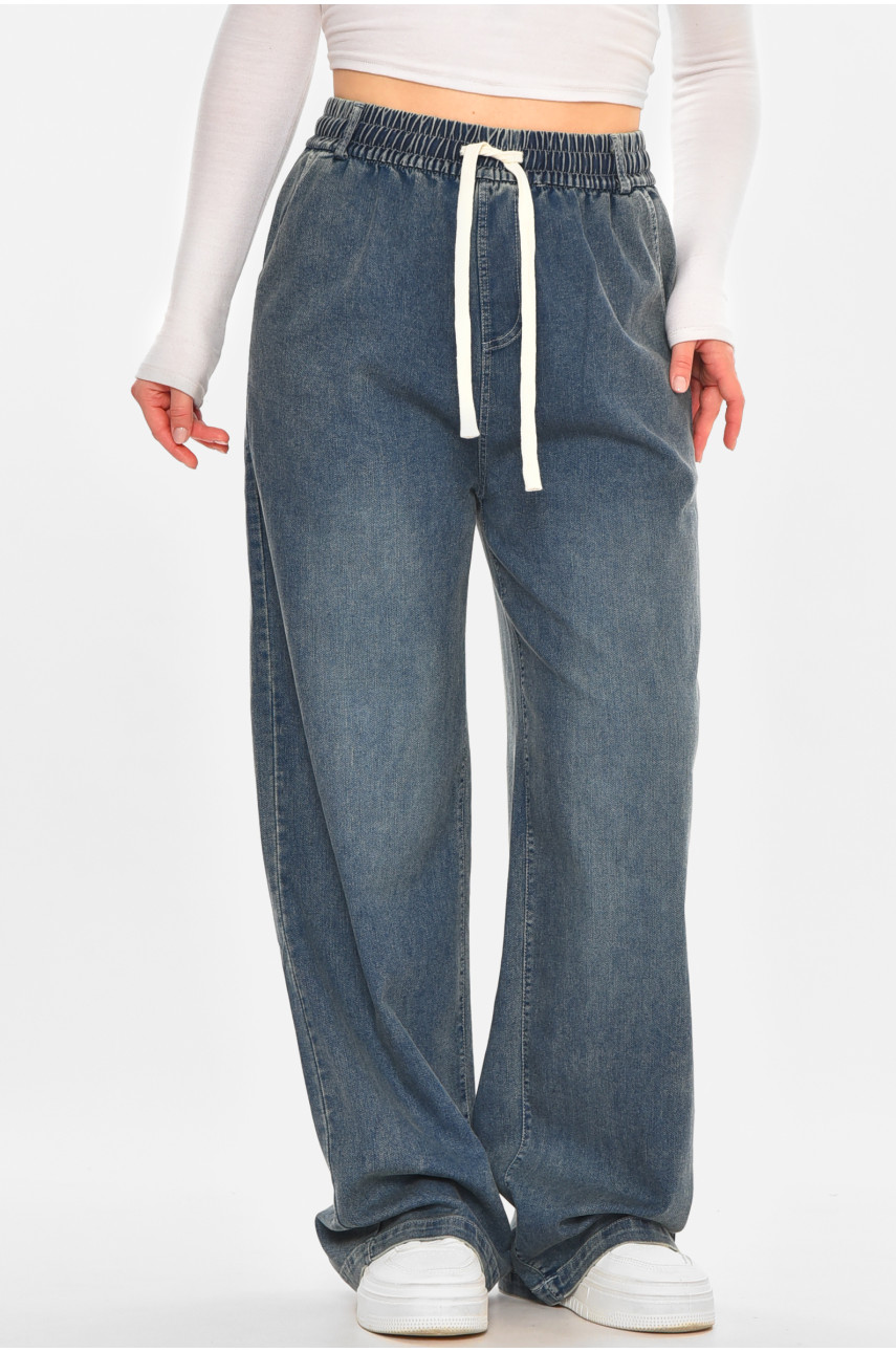 Джинсы женские полубатальные однотонные синего цвета А4120-6 212065