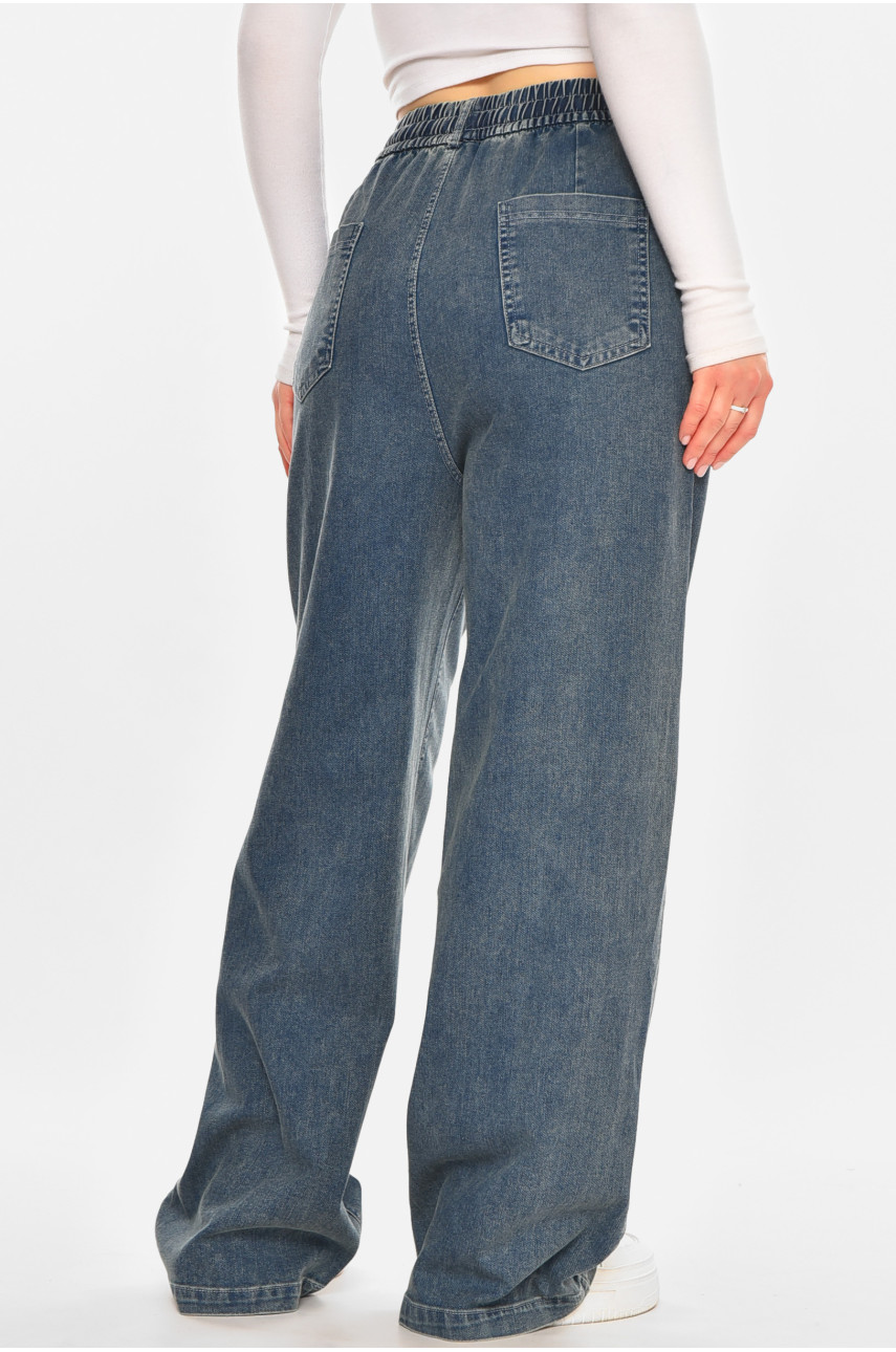 Джинсы женские полубатальные однотонные синего цвета А4120-6 212065
