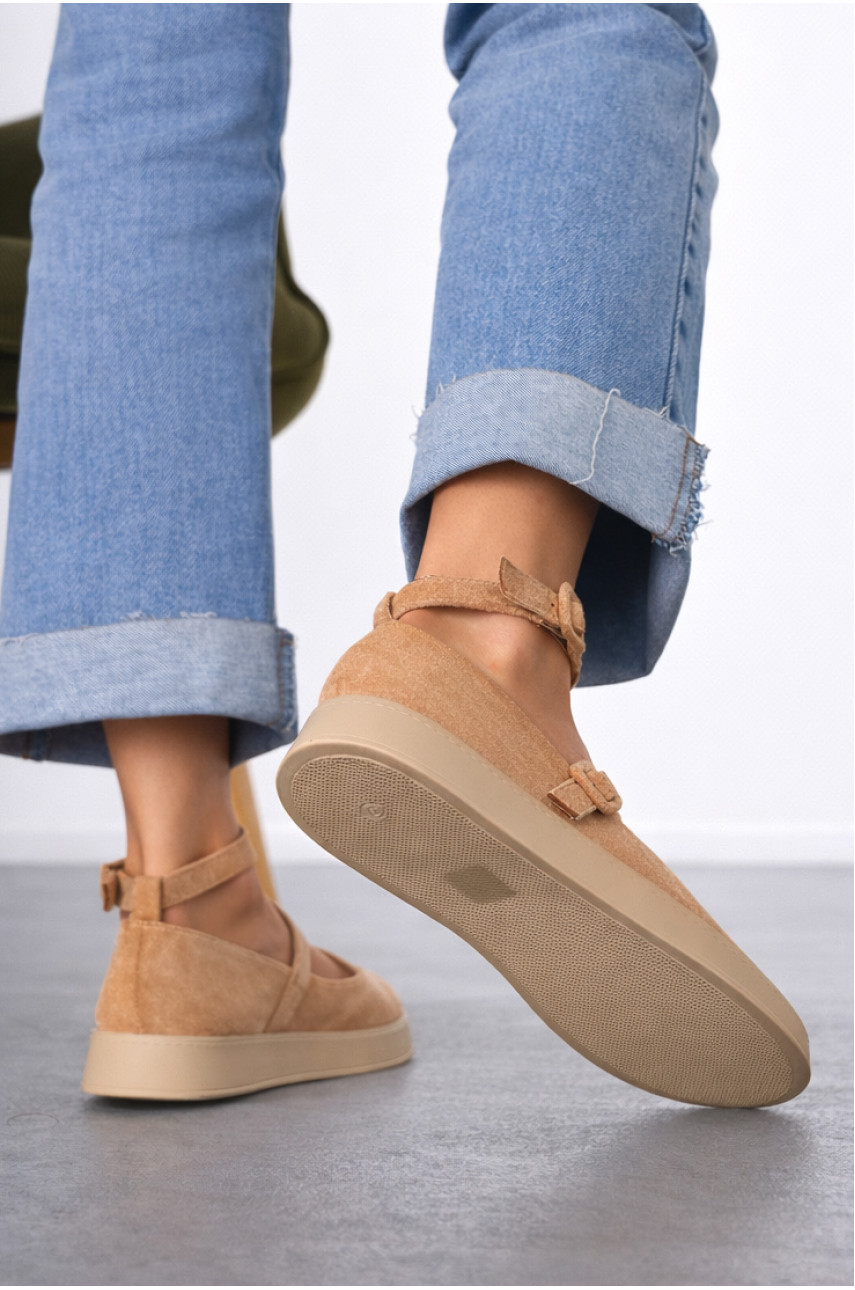 Лоферы женские бежевого цвета Е397-2 212066