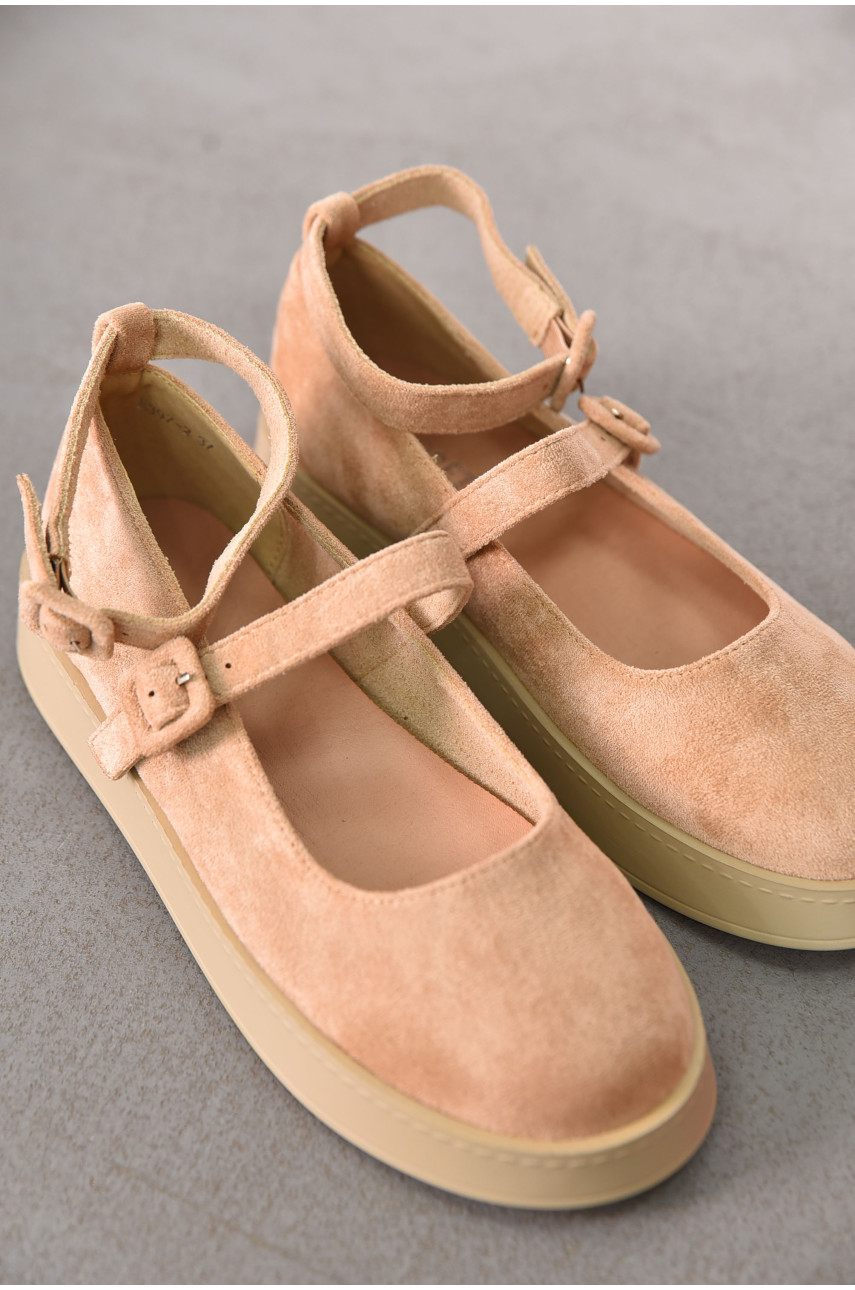 Лоферы женские бежевого цвета Е397-2 212066