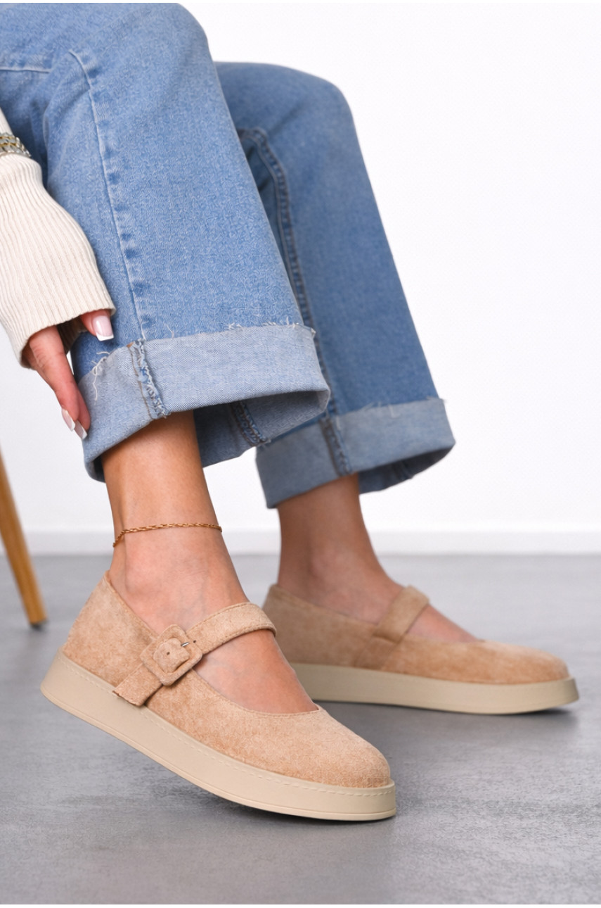 Лоферы женские бежевого цвета Е396-6 212068