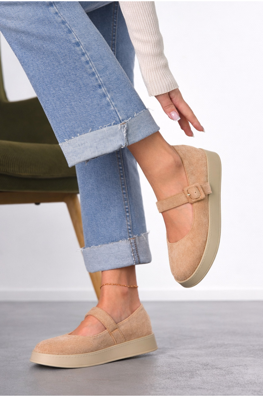 Лоферы женские бежевого цвета Е396-6 212068