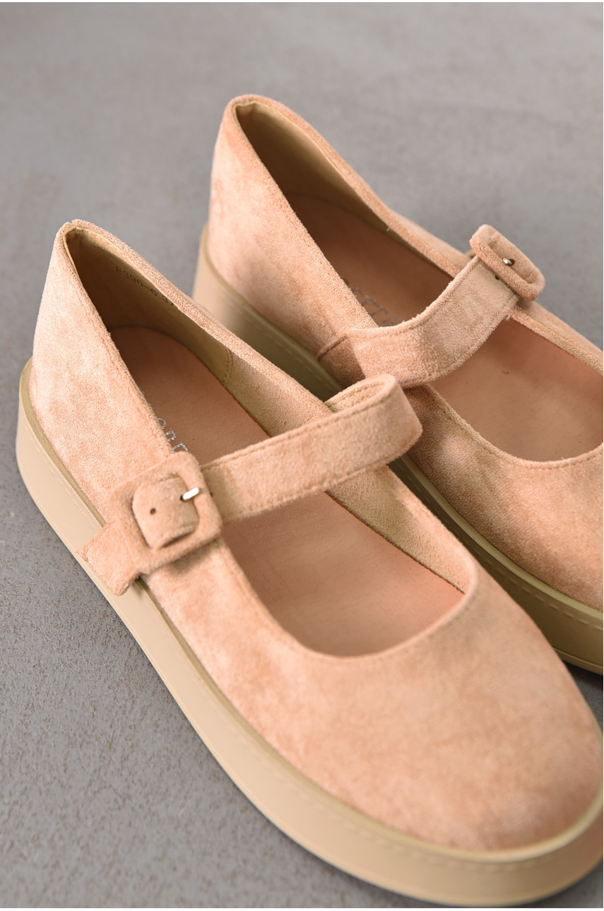 Лоферы женские бежевого цвета Е396-6 212068