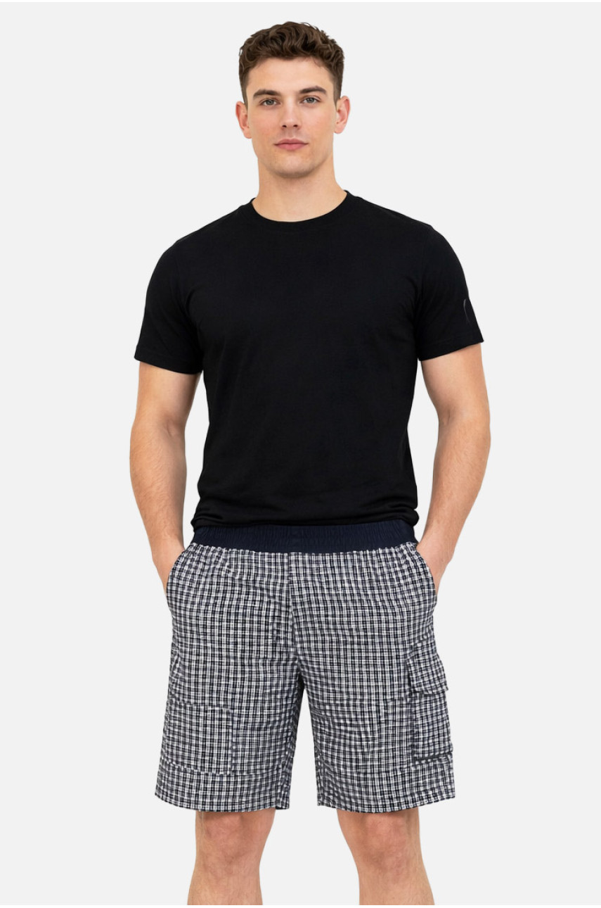 Чоловічі шорти чорного кольору з принтом P27 212070