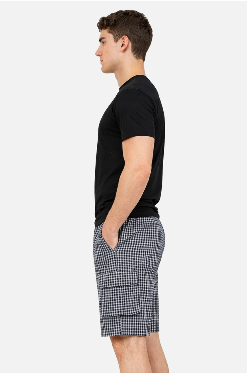 Чоловічі шорти чорного кольору з принтом P27 212070