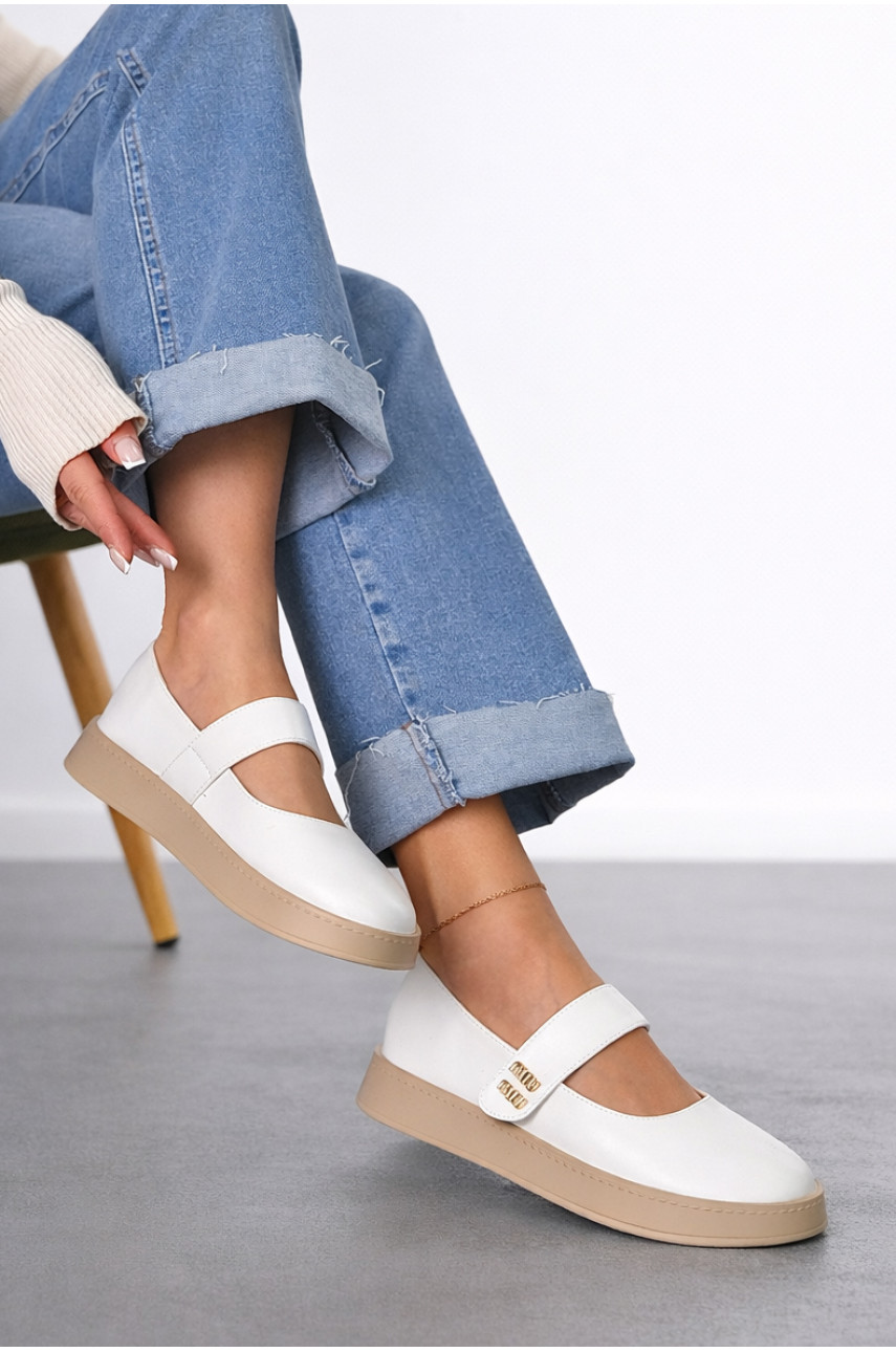 Лоферы женские белого цвета Е369-6 212071