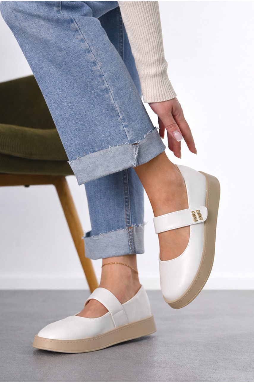 Лоферы женские белого цвета Е369-6 212071