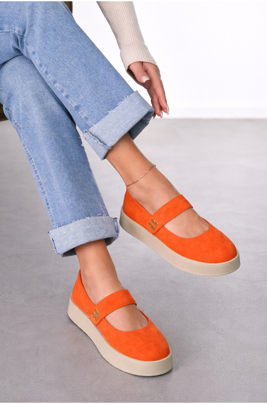 Лоферы женские оранжевого цвета Е369-10 212073