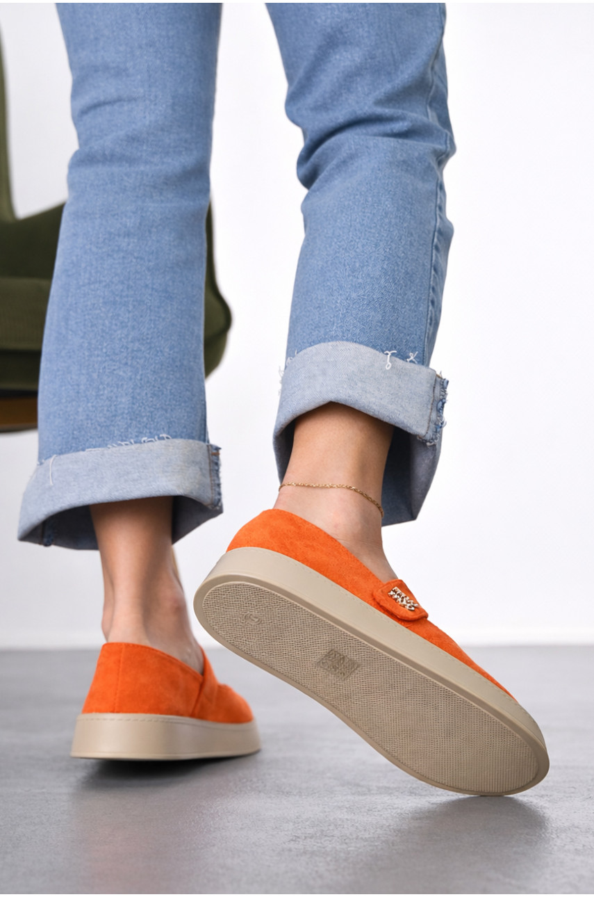 Лоферы женские оранжевого цвета Е369-10 212073 Лоферы женские оранжевого цвета Е369-10 212073
