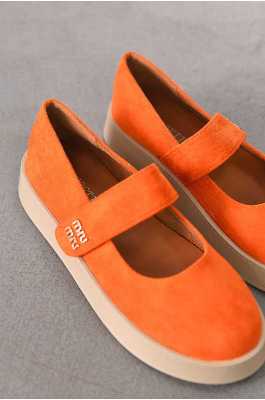 Лоферы женские оранжевого цвета Е369-10 212073 Лоферы женские оранжевого цвета Е369-10 212073