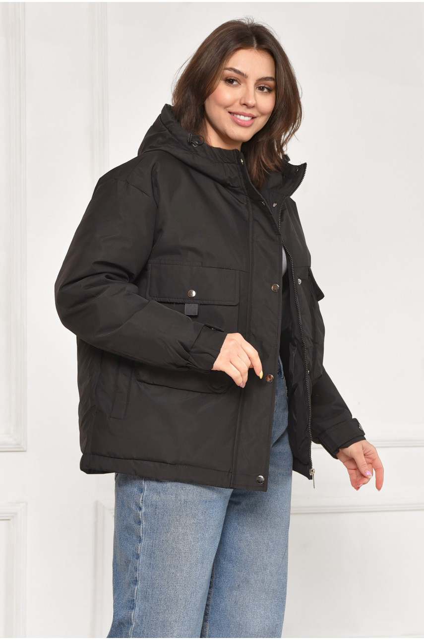 Куртка жіноча демісезонна чорного кольору 162 212074