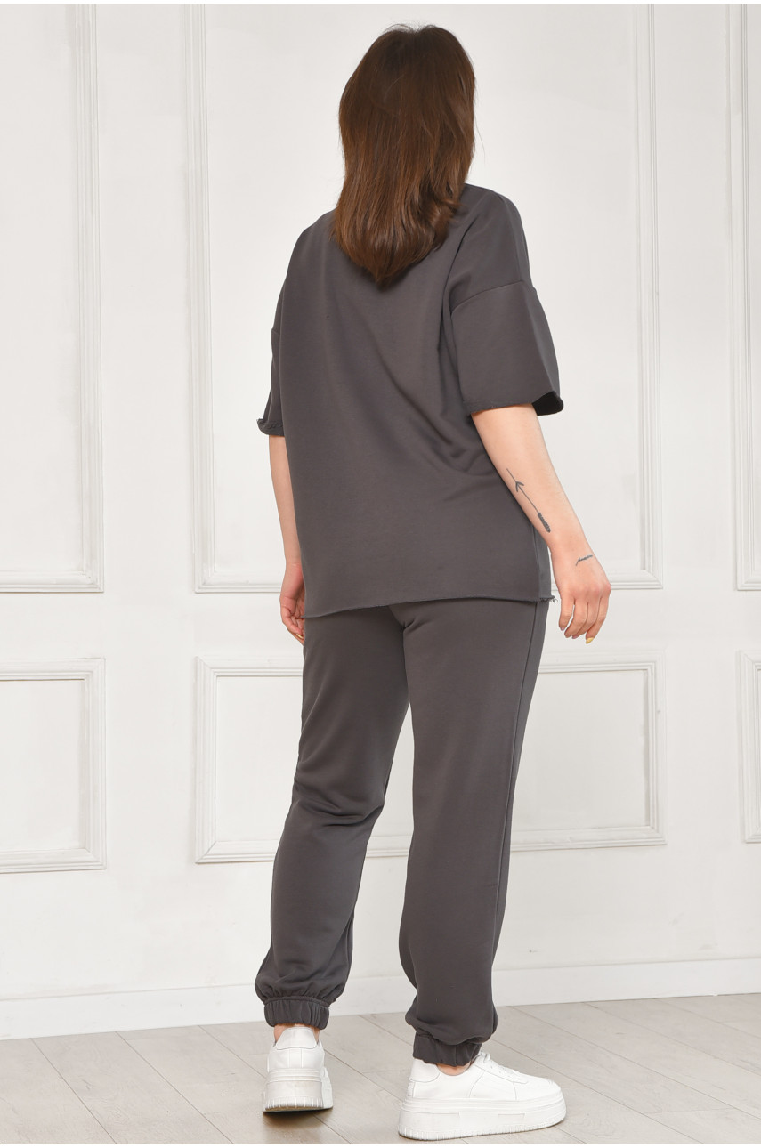 Спортивний костюм жіночий однотонний темно-сірого кольору 2306 212075