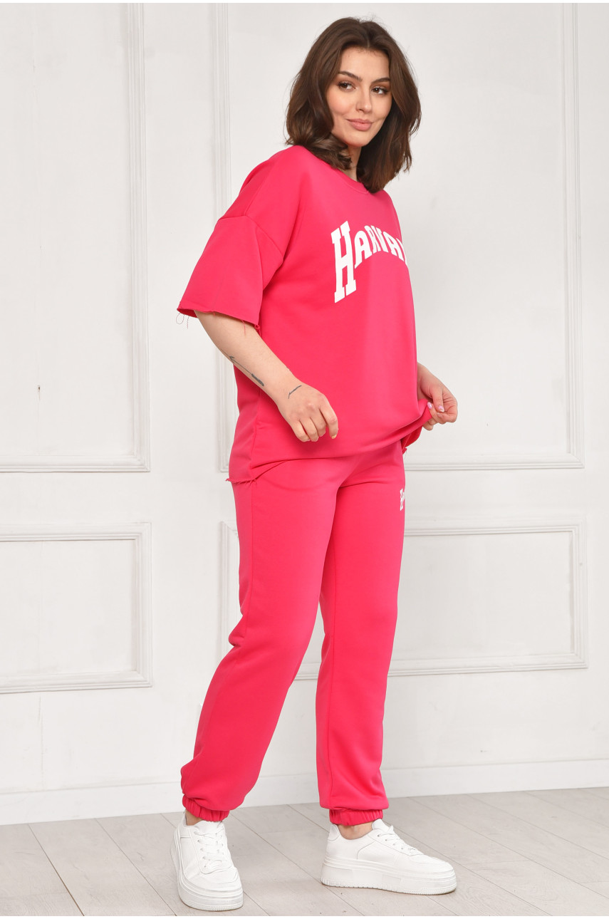 Спортивний костюм жіночий однотонний малинового кольору 2306 212079