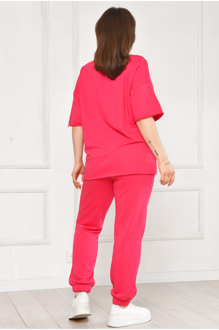 Спортивний костюм жіночий однотонний малинового кольору 2306 212079