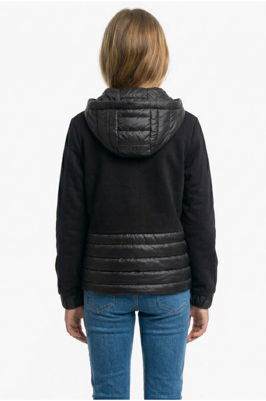 Куртка подростковая для девочки демисезонная черного цвета 1909 212081