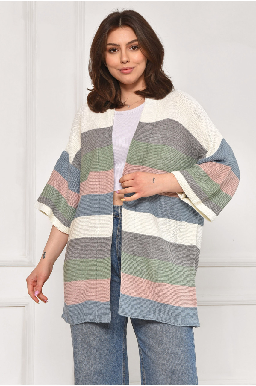 Кардиган женский белого цвета с принтом 0245 212082