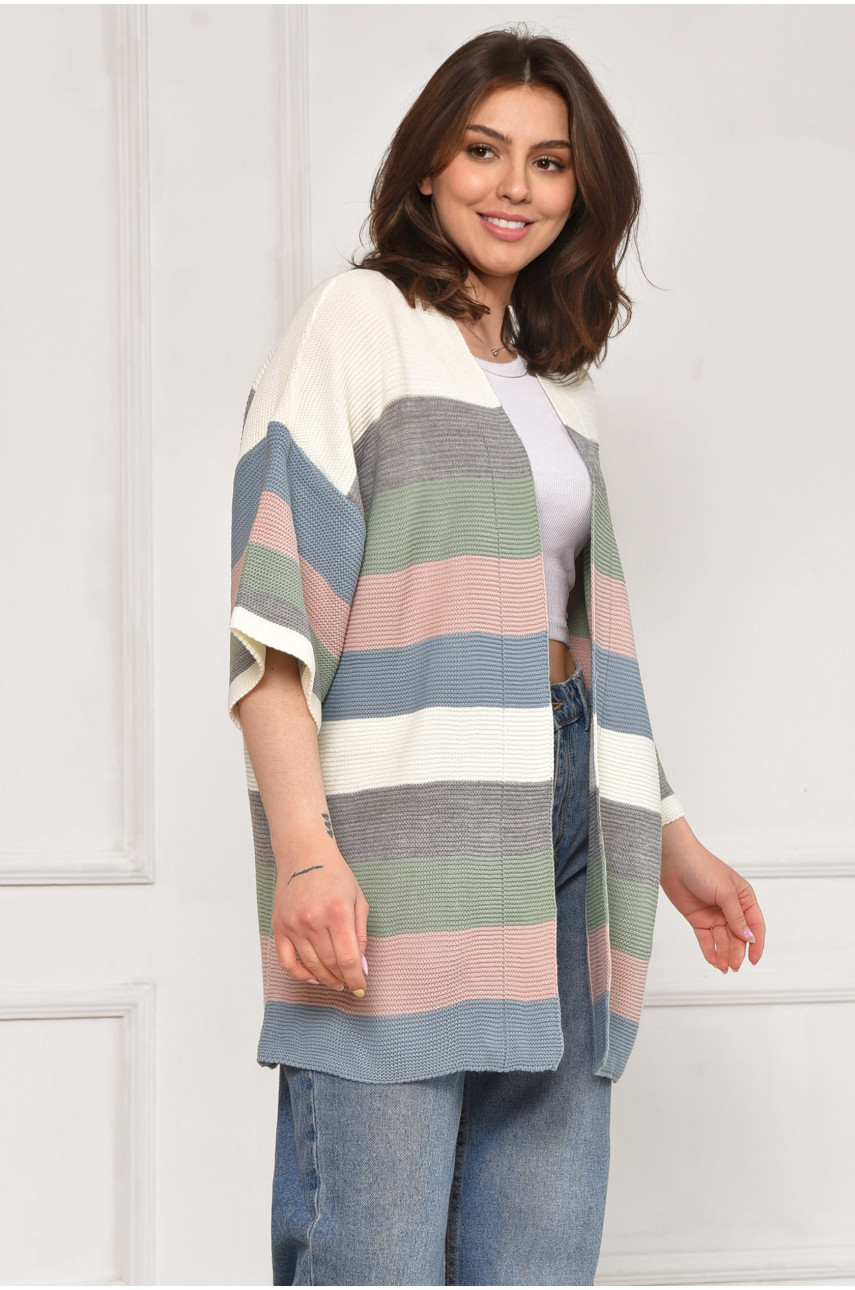 Кардиган женский белого цвета с принтом 0245 212082