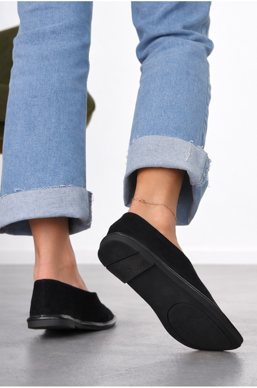 Мокасины женские черного цвета 6927 212097