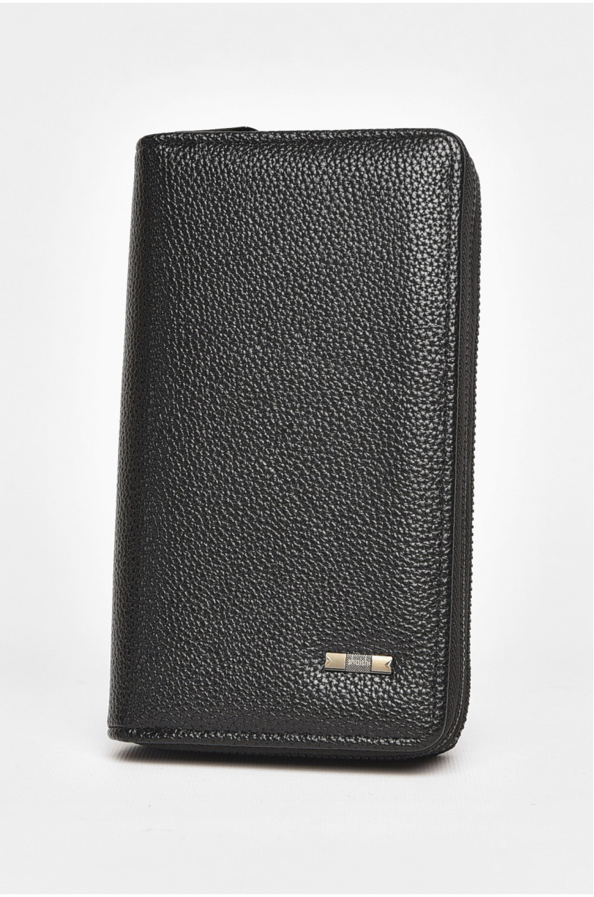 Гаманець чоловічий з екошкіри чорного кольору 1602-6 212104