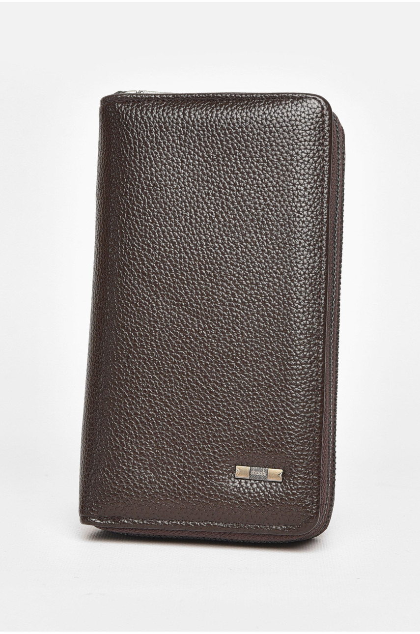 Гаманець чоловічий з екошкіри темно-коричневого кольору 1602-6 212106