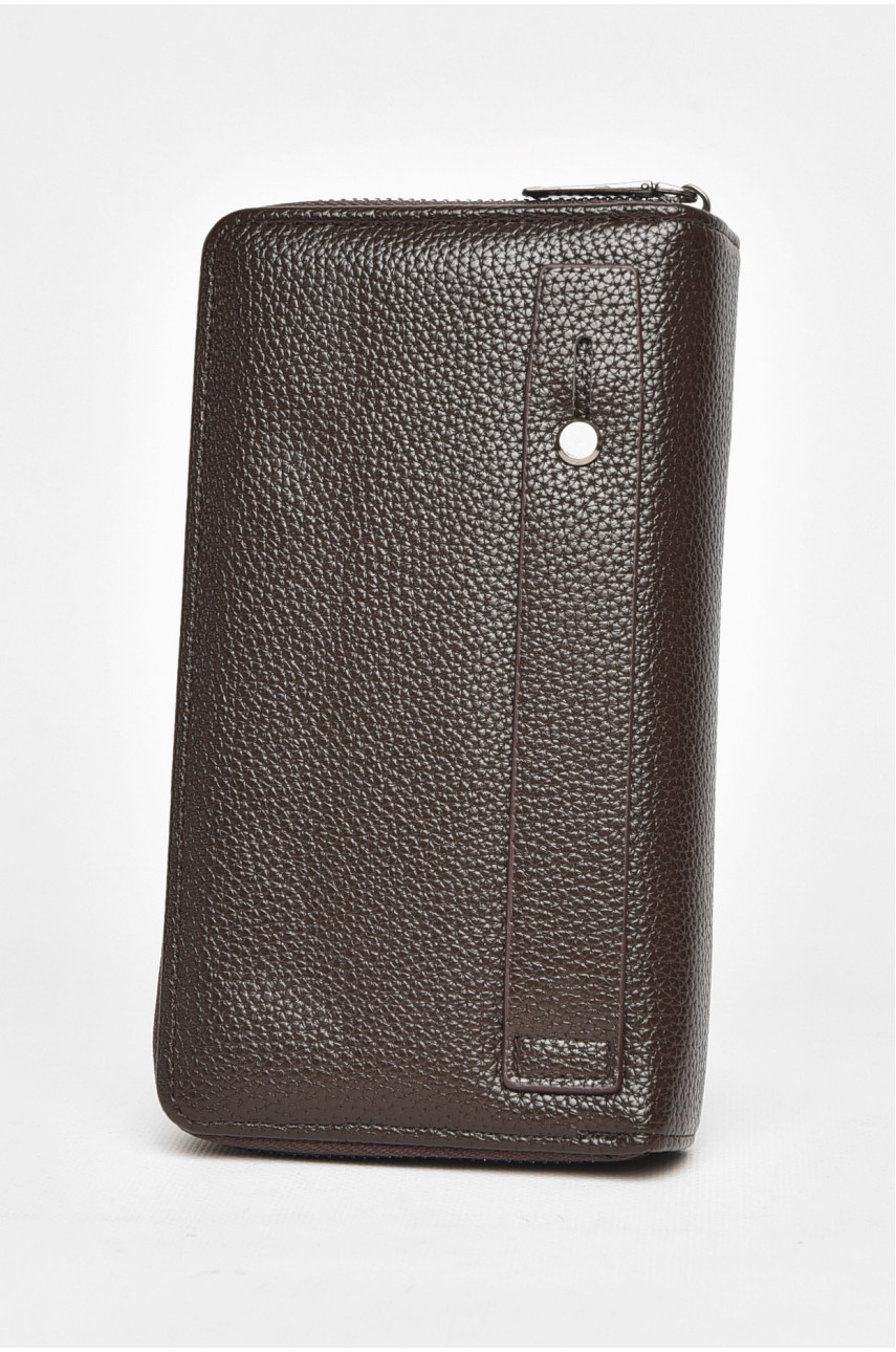 Гаманець чоловічий з екошкіри темно-коричневого кольору 1602-6 212106