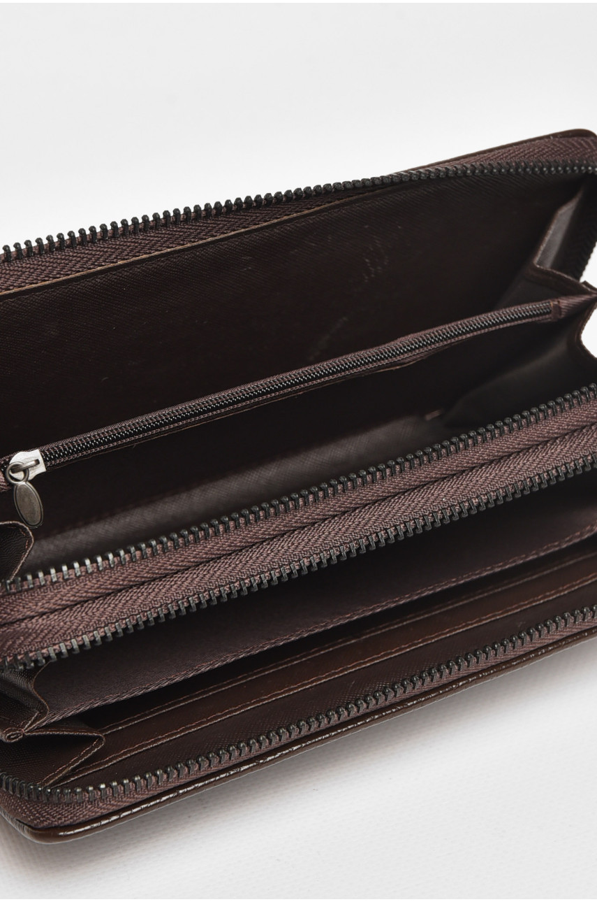 Гаманець чоловічий з екошкіри темно-коричневого кольору 1602-6 212106