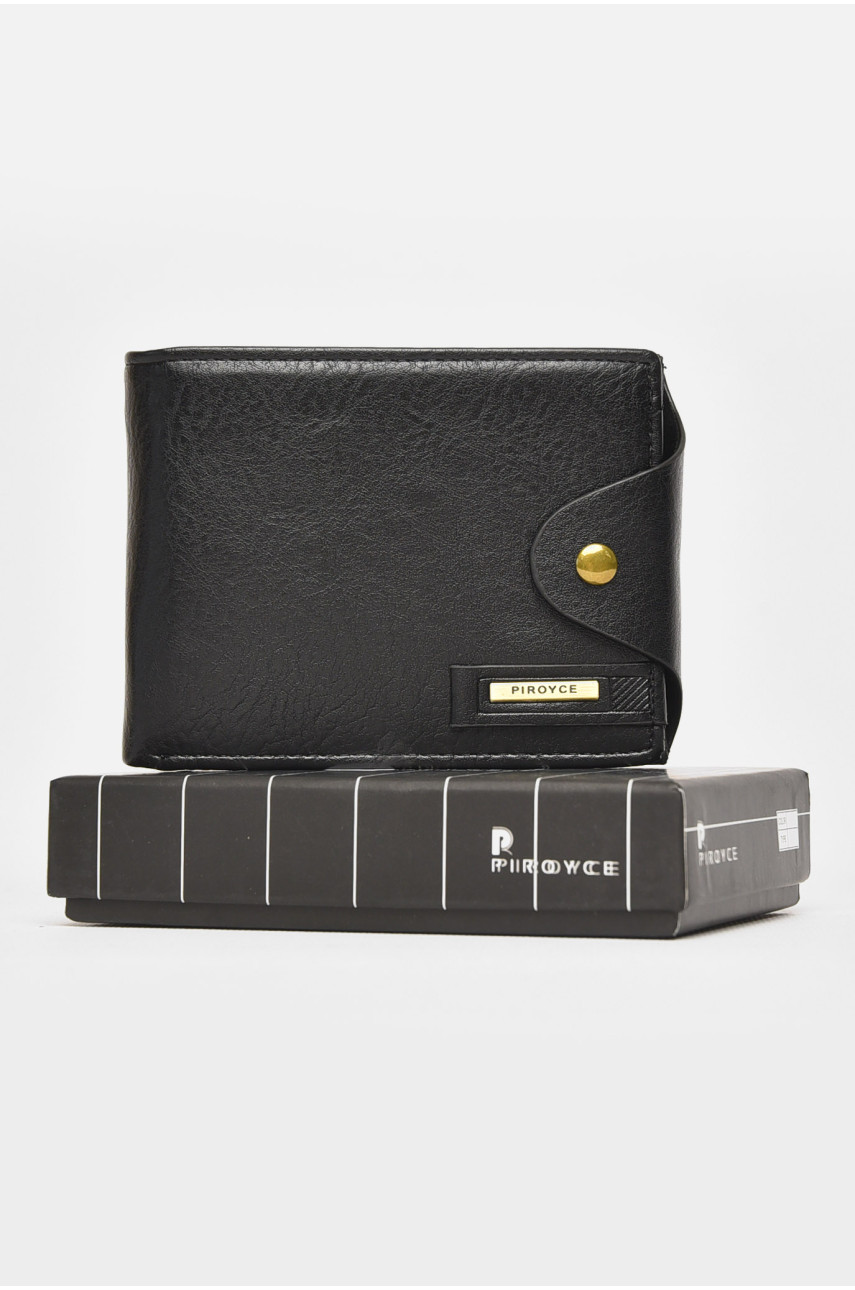 Гаманець чоловічий із екошкіри чорного кольору 538 212107