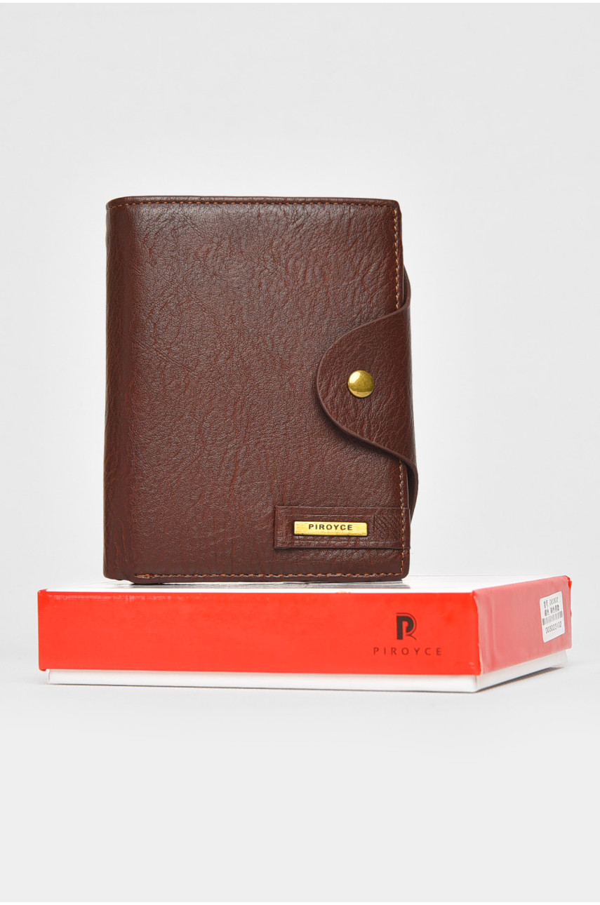 Гаманець чоловічий із екошкіри темно-коричневого кольору 0302 212108